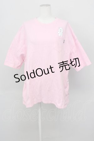画像: Candy Stripper / BEARボーダー半袖カットソー  ピンクＸ白 T-25-03-08-008-PU-TO-SA-ZI