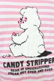 画像4: Candy Stripper / BEARボーダー半袖カットソー  ピンクＸ白 T-25-03-08-008-PU-TO-SA-ZI (4)