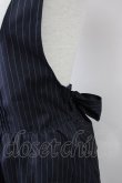 画像3: a.r.w / ストライプ&裾刺繍ジャンパースカート  ネイビーＸ白 T-25-03-14-021-LO-OP-SA-ZT (3)