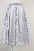 画像1: Fi.n.t / フルーツ刺繍ストライプスカート  ブルー T-25-03-14-027-CA-SK-SA-ZT (1)