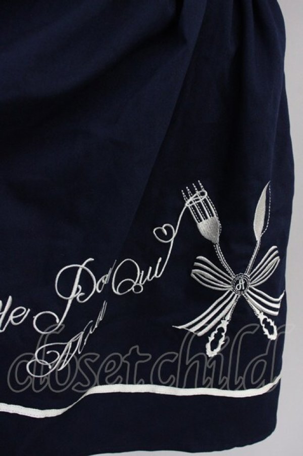 画像6: Amavel / カトラリー刺繍サス付きスカート  紺Ｘ白 T-25-03-14-028-CA-SK-SA-ZI (6)