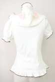 画像2: PUTUMAYO / ねこみみフード半袖カットソー  白Ｘブラウン T-25-03-14-002-PT-TO-SA-ZT (2)