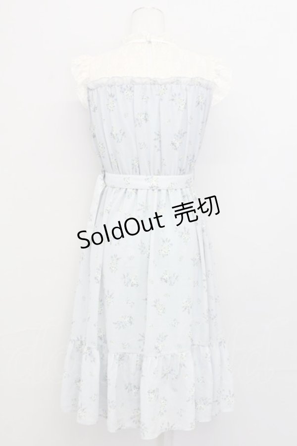 画像2: axes femme / レース切替花柄ワンピース M サックス T-25-03-15-027-AX-OP-SA-ZT (2)