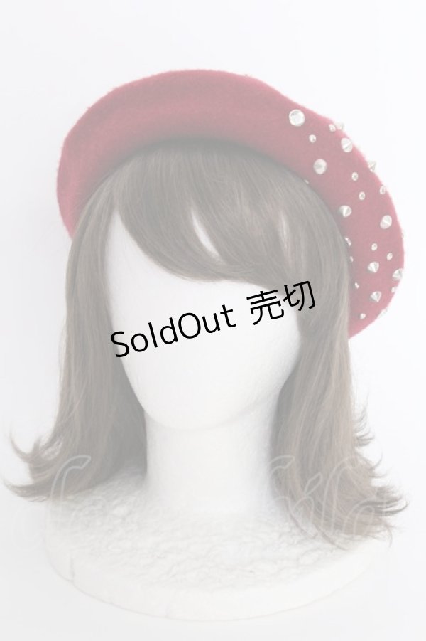 画像1: LOLITAその他(お買取対象外) / スタッズベレー  ボルドーＸシルバー T-25-03-15-045-LO-AC-SA-ZT-K007 (1)
