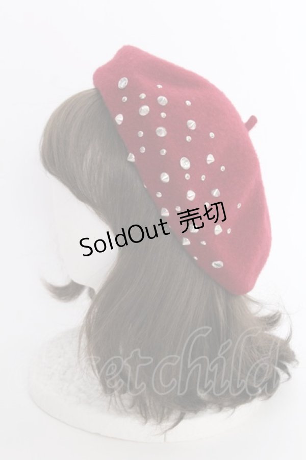 画像2: LOLITAその他(お買取対象外) / スタッズベレー  ボルドーＸシルバー T-25-03-15-045-LO-AC-SA-ZT-K007 (2)
