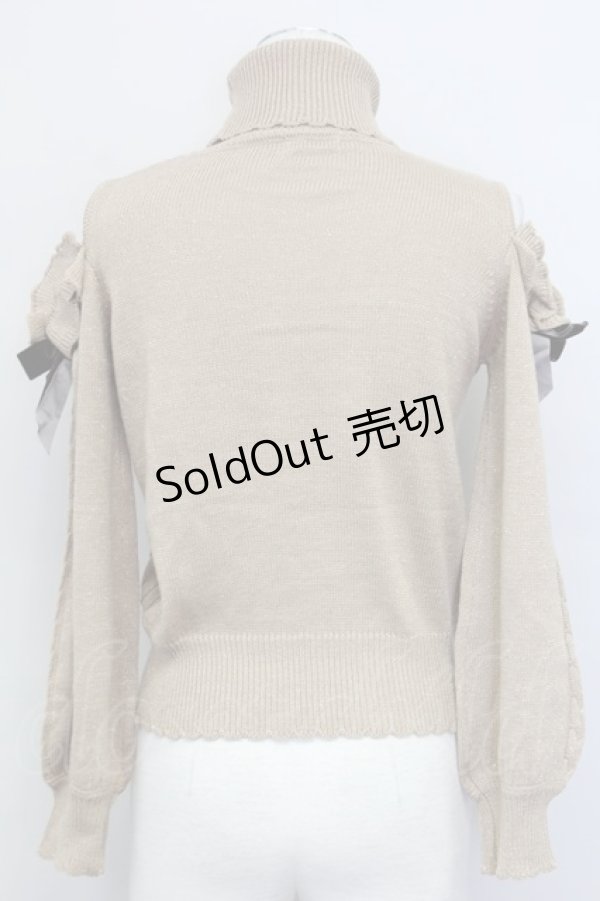 画像2: axes femme POETIQUE / ラメニットオフショルハイネックニット  アイボリー T-25-03-15-010-AX-TO-SA-ZT (2)