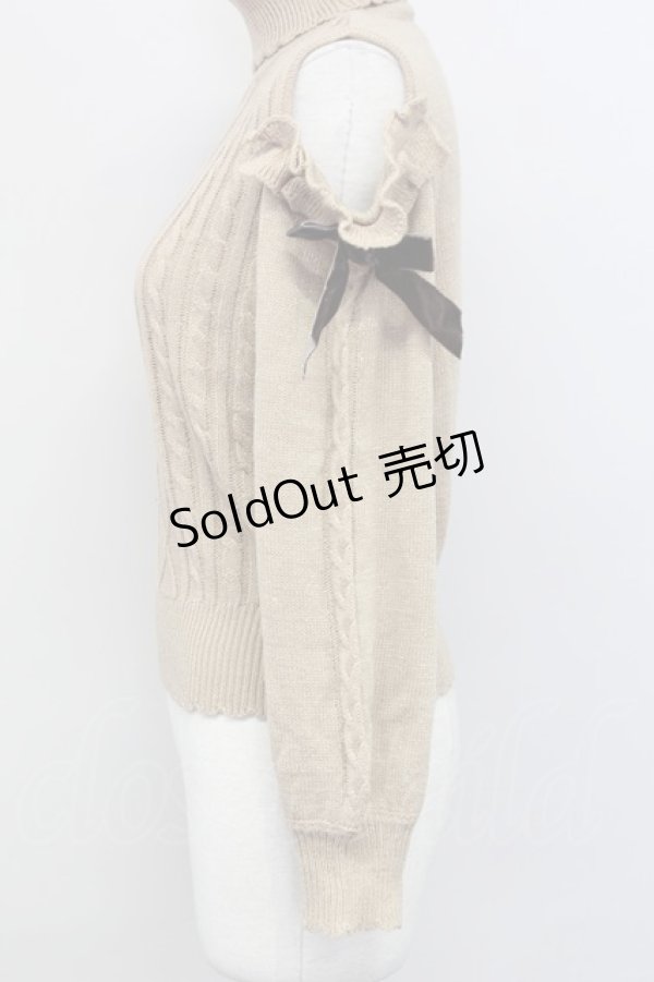 画像3: axes femme POETIQUE / ラメニットオフショルハイネックニット  アイボリー T-25-03-15-010-AX-TO-SA-ZT (3)