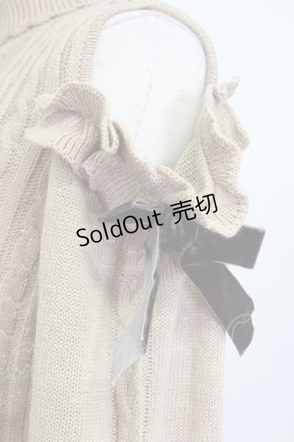 画像4: axes femme POETIQUE / ラメニットオフショルハイネックニット  アイボリー T-25-03-15-010-AX-TO-SA-ZT (4)
