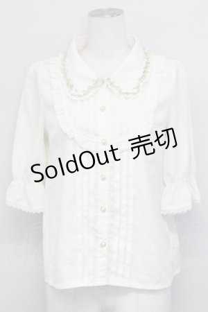 画像: axes femme / 薔薇モチーフ付きブラウス  アイボリー T-25-03-15-002-AX-BL-SA-ZT