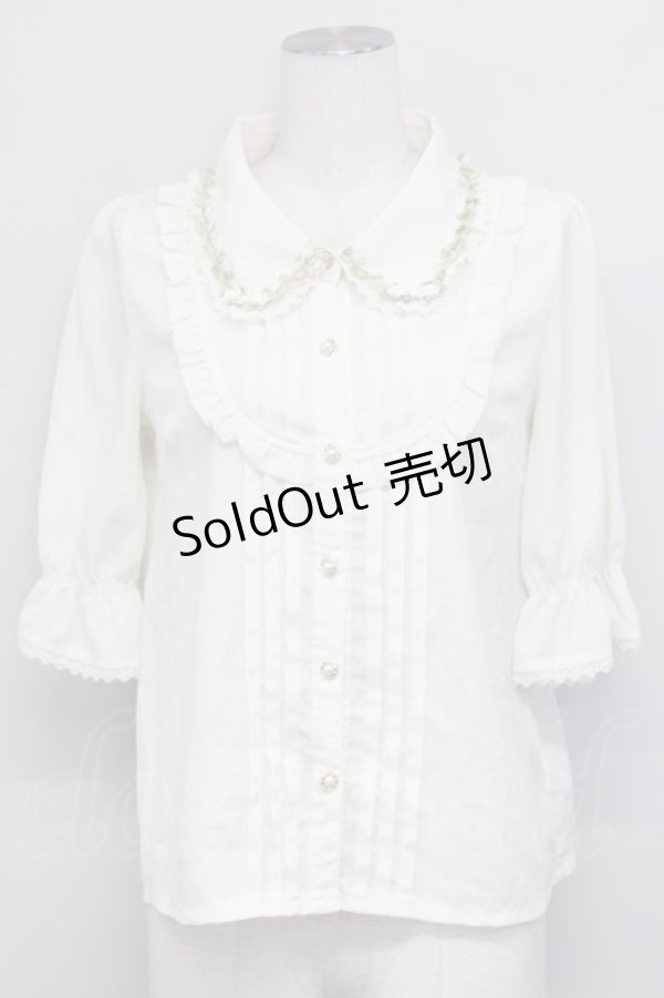 画像1: axes femme / 薔薇モチーフ付きブラウス  アイボリー T-25-03-15-002-AX-BL-SA-ZT (1)