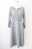 画像1: Fi.n.t / ミニブーケ刺繍クレリック衿ワンピース  グレー T-25-03-17-017-CA-OP-SA-ZI (1)