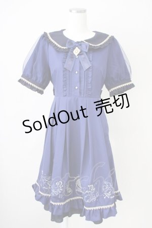 画像: Amavel / Fortune Horoscopeチュールスリーブワンピース  ネイビー T-25-03-17-019-CA-BL-SA-ZT
