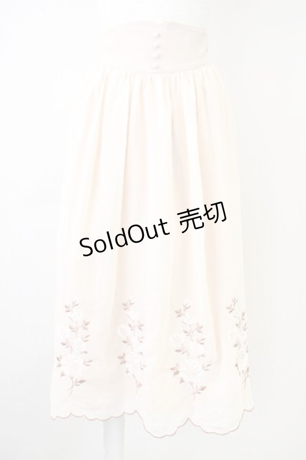 画像1: an another angelus / ローズ刺繍シフォンスカート  ピンク T-25-03-17-021-CA-SK-SA-ZI (1)