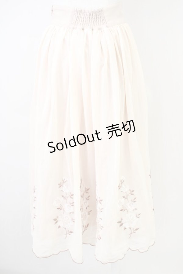 画像2: an another angelus / ローズ刺繍シフォンスカート  ピンク T-25-03-17-021-CA-SK-SA-ZI (2)