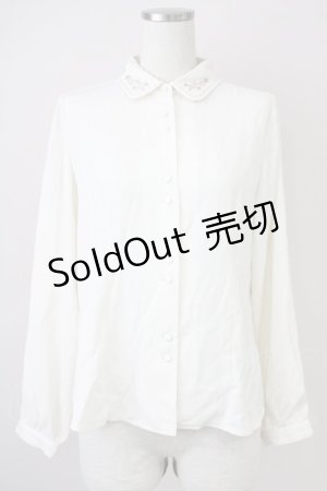 画像: Fi.n.t / パステルローズ刺繍衿ブラウス  アイボリーＸピンク T-25-03-17-007-CA-BL-SA-ZI