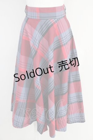 画像: an another angelus / ビッグチェックフレアースカート  赤Ｘグレーチェック T-25-03-19-036-CA-SK-HD-ZT375