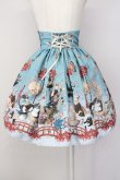 画像2: ALICE and the PIRATES / クリスの百鬼夜行〜宵に咲き誇る妖の華〜柄ハイウエストスカート  孔雀青 T-25-03-20-018-PA-SK-SA-ZT058 (2)