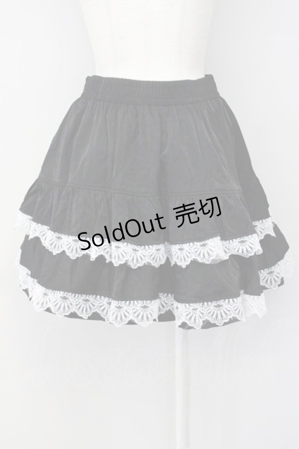 画像2: DARK IN LOVE /  Black lolita white bow contrast mini skirt  黒Ｘ白 T-25-03-20-020-PU-SK-SA-ZT (2)