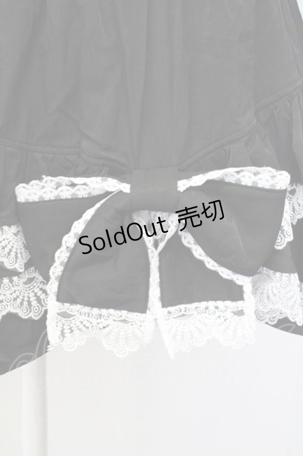画像4: DARK IN LOVE /  Black lolita white bow contrast mini skirt  黒Ｘ白 T-25-03-20-020-PU-SK-SA-ZT (4)
