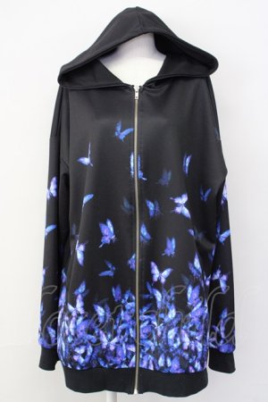 画像: ankoROCK / バラバラ蝶々パーカー -スーパービッグ-  黒 T-25-03-20-010-PU-TO-SA-ZT001