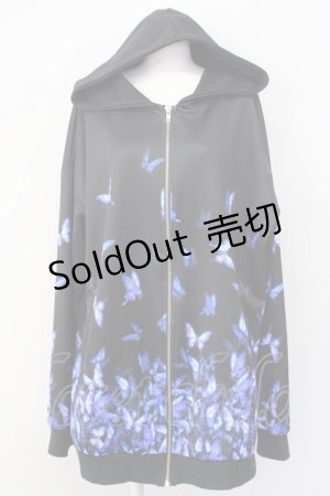 画像: ankoROCK / バラバラ蝶々パーカー -スーパービッグ-  黒 T-25-03-20-010-PU-TO-SA-ZT001