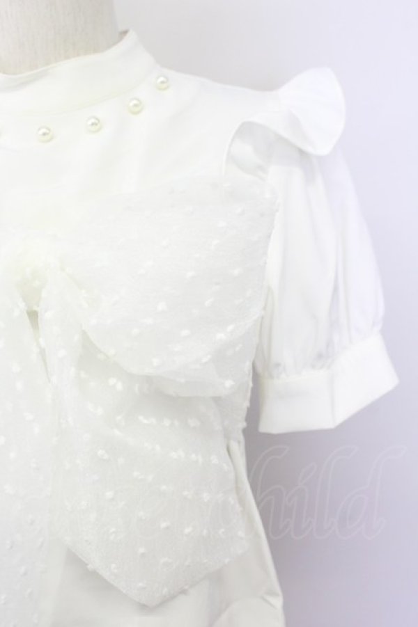 画像7: Ank Rouge / パール付きハイネックブラウス M ホワイト T-25-03-20-001-CA-BL-SA-ZT001 (7)