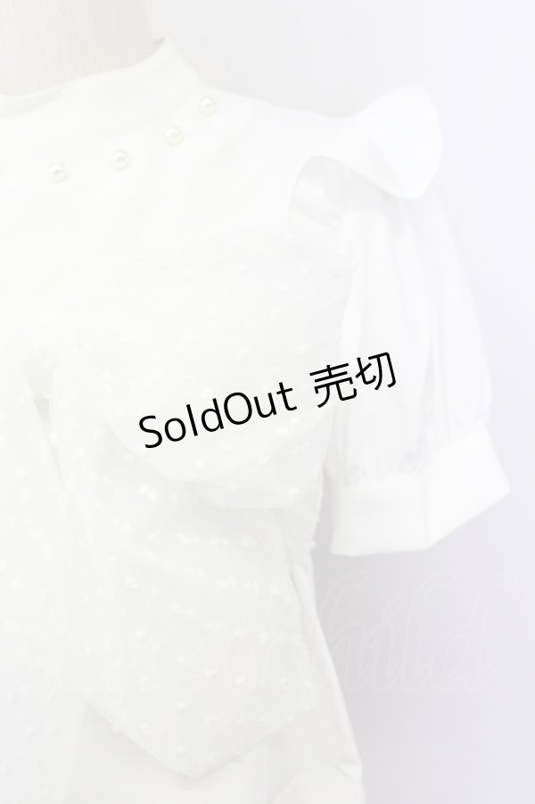 画像7: 【SALE】Ank Rouge / パール付きハイネックブラウス M ホワイト T-25-03-20-001-CA-BL-SA-ZT001 (7)