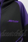 画像6: REFLEM / サイバー切り替えボリュームネック半袖ジャージパーカー  黒Ｘ紫 T-25-03-21-010-PU-TO-SA-ZI (6)