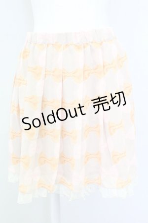 画像: Emily Temple cute / フィフィリボンプリントスカート  ブラウンＸピンク T-25-03-21-014-ET-SK-SA-ZI