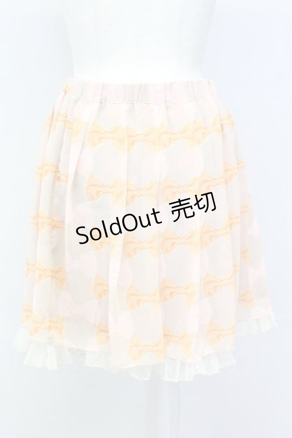 画像2: Emily Temple cute / フィフィリボンプリントスカート  ブラウンＸピンク T-25-03-21-014-ET-SK-SA-ZI (2)