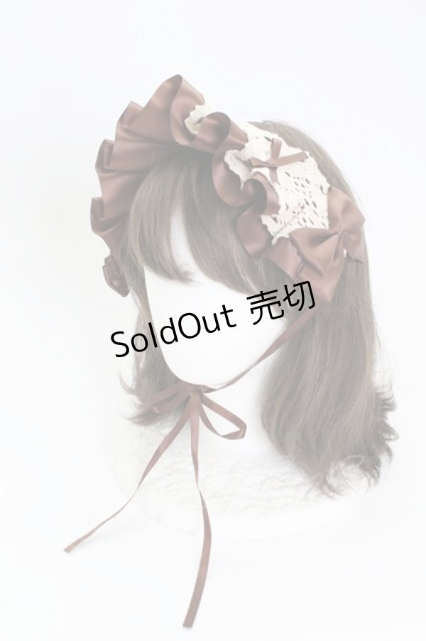 画像1: LOLITAその他(お買取対象外) / レースリボンフリルヘッドドレス  ブラウン T-25-03-21-023-LO-AC-SA-ZT (1)