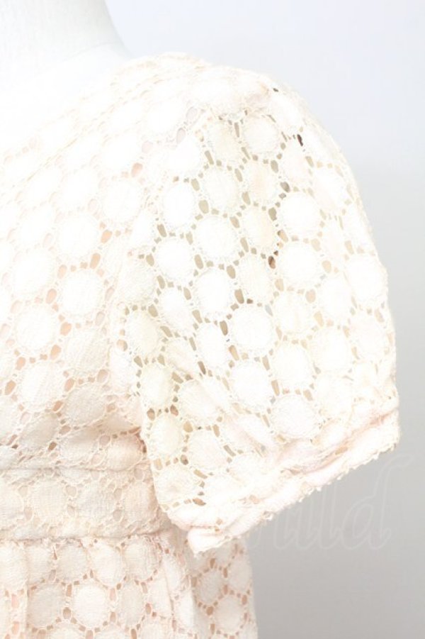 画像3: Candy Stripper / リボンレース半袖ワンピース  ピンク T-25-03-21-006-PU-OP-SA-ZI (3)