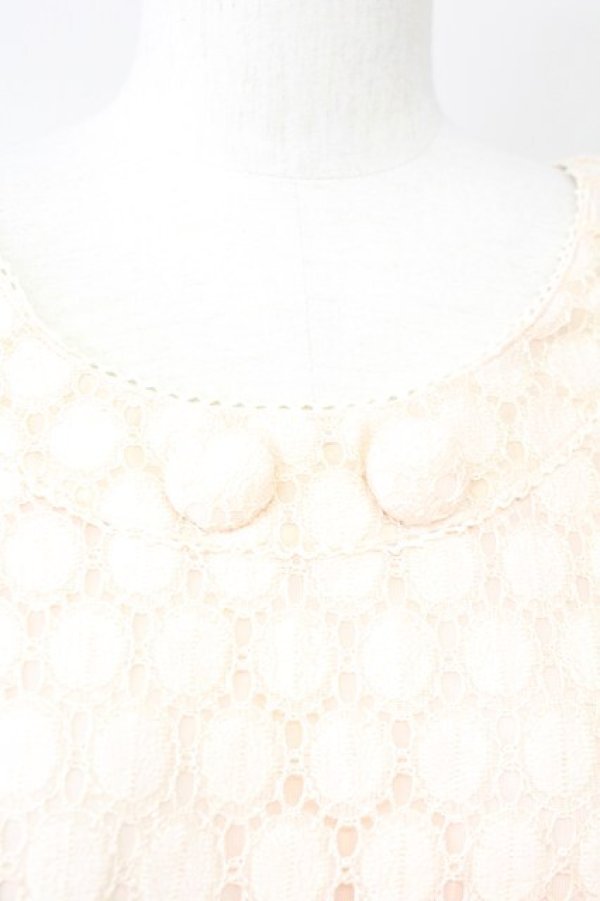 画像4: Candy Stripper / リボンレース半袖ワンピース  ピンク T-25-03-21-006-PU-OP-SA-ZI (4)