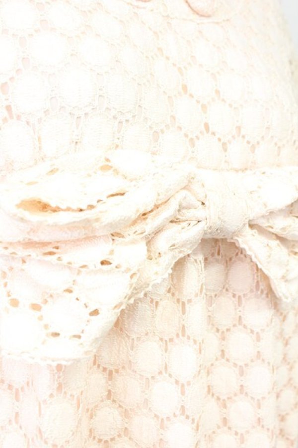 画像5: Candy Stripper / リボンレース半袖ワンピース  ピンク T-25-03-21-006-PU-OP-SA-ZI (5)