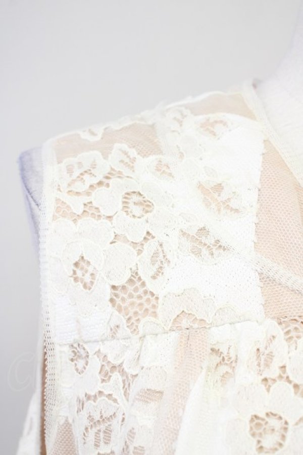 画像3: ANNA SUI / フラワーレースリボンノースリーブワンピース 2 ベージュ T-25-03-26-022-PU-OP-SA-ZI (3)