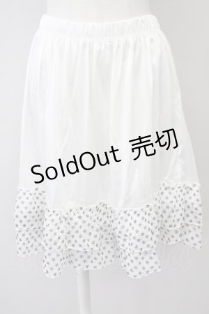 画像: MARBLE / スターシフォンスカート  白Ｘ黒 T-25-03-26-023-GO-SK-SA-ZI
