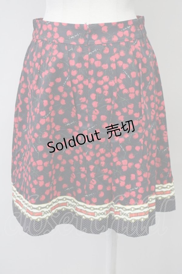 画像2: Franche Lippee / チェリー柄スカート  黒Ｘ赤 T-25-03-26-026-LO-SK-SA-ZI (2)