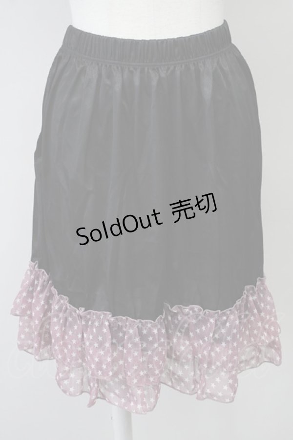 画像1: MARBLE / スターシフォンスカート  黒Ｘピンク T-25-03-26-028-GO-SK-SA-ZI (1)