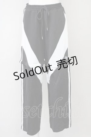 画像: REFLEM / 2WAY切替ジャージパンツ  黒Ｘ白 T-25-03-26-034-PU-PA-SA-ZI