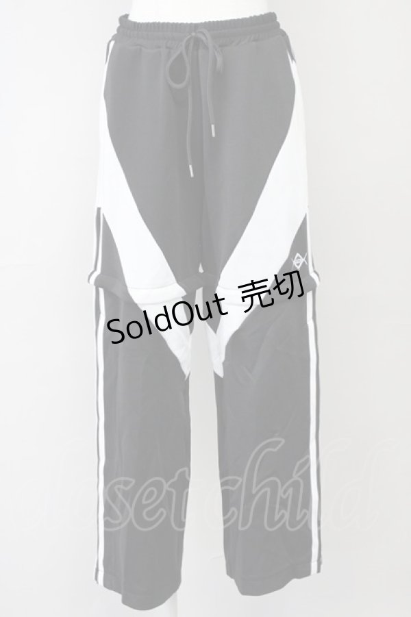 画像1: REFLEM / 2WAY切替ジャージパンツ  黒Ｘ白 T-25-03-26-034-PU-PA-SA-ZI (1)