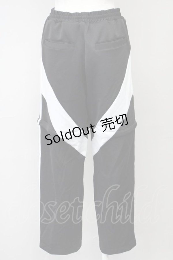 画像2: REFLEM / 2WAY切替ジャージパンツ  黒Ｘ白 T-25-03-26-034-PU-PA-SA-ZI (2)