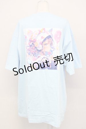 画像: NieR Clothing / ねこみみGIRL半袖カットソー  サックスＸピンク T-25-03-26-004-PU-TO-SA-ZI
