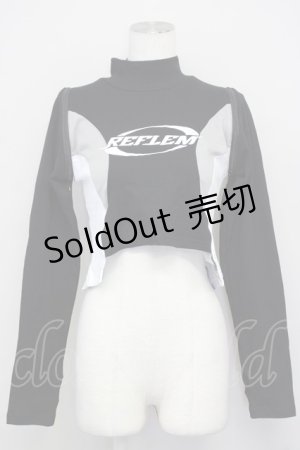 画像: REFLEM / 2WAYサイバー切り替えクロップロンT  黒Ｘ白 T-25-03-26-010-PU-TO-SA-ZT
