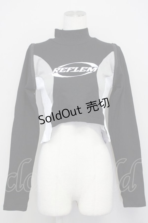 画像1: REFLEM / 2WAYサイバー切り替えクロップロンT  黒Ｘ白 T-25-03-26-010-PU-TO-SA-ZT (1)