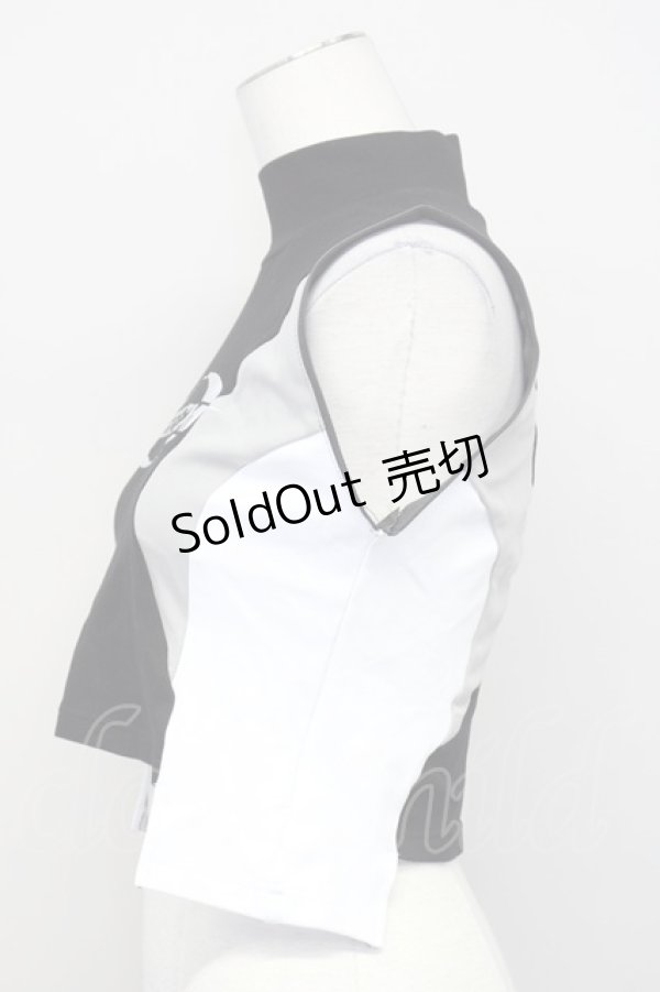 画像3: REFLEM / 2WAYサイバー切り替えクロップロンT  黒Ｘ白 T-25-03-26-010-PU-TO-SA-ZT (3)