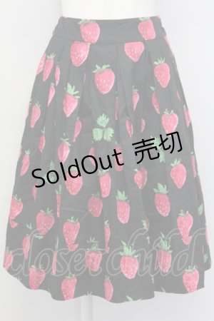画像: Jane Marple / Strawberry fieldタックスカート  黒Ｘ赤 T-25-03-27-018-JM-SK-SA-ZI