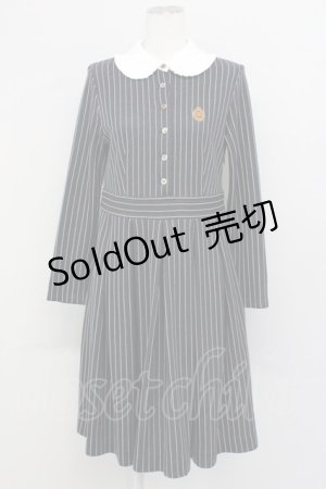 画像: Jane Marple / ストライプシャツワンピース  ネイビーＸ白 T-25-03-27-020-JM-OP-SA-ZT