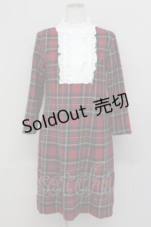 画像: Jane Marple / ウールタータンセドリックドレス  赤チェックＸ白 T-25-03-27-021-JM-OP-SA-ZI