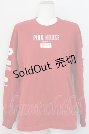画像: PINK HOUSE / ロゴpt&ワッペン付きスウェット  レッド T-25-03-27-004-LO-TO-SA-ZI