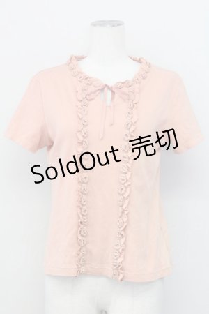 画像: PINK HOUSE / ニットモチーフ付きTシャツ L ピンク T-25-03-27-006-LO-TS-SA-ZY